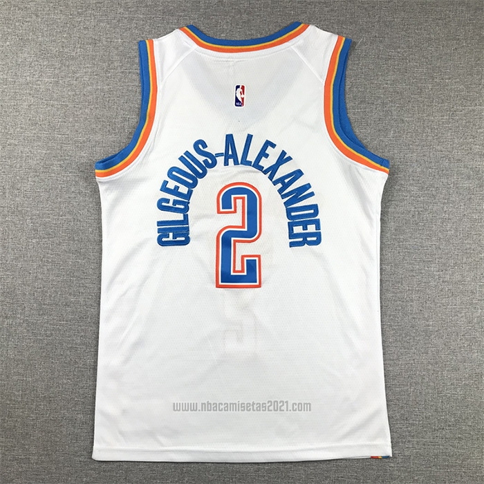Camiseta Nino Oklahoma City Thunder Shai Gilgeous-Alexander #2 Association Blanco